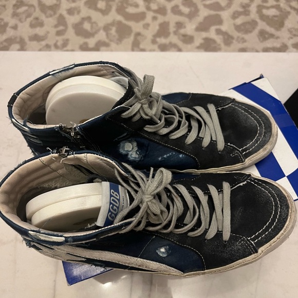 Golden goose high top mens sneaker size 44 blue/grey excellent condition - Picture 5 of 9
